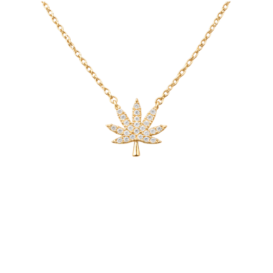 18K GOLD CANNABIS LEAF NECKLACE