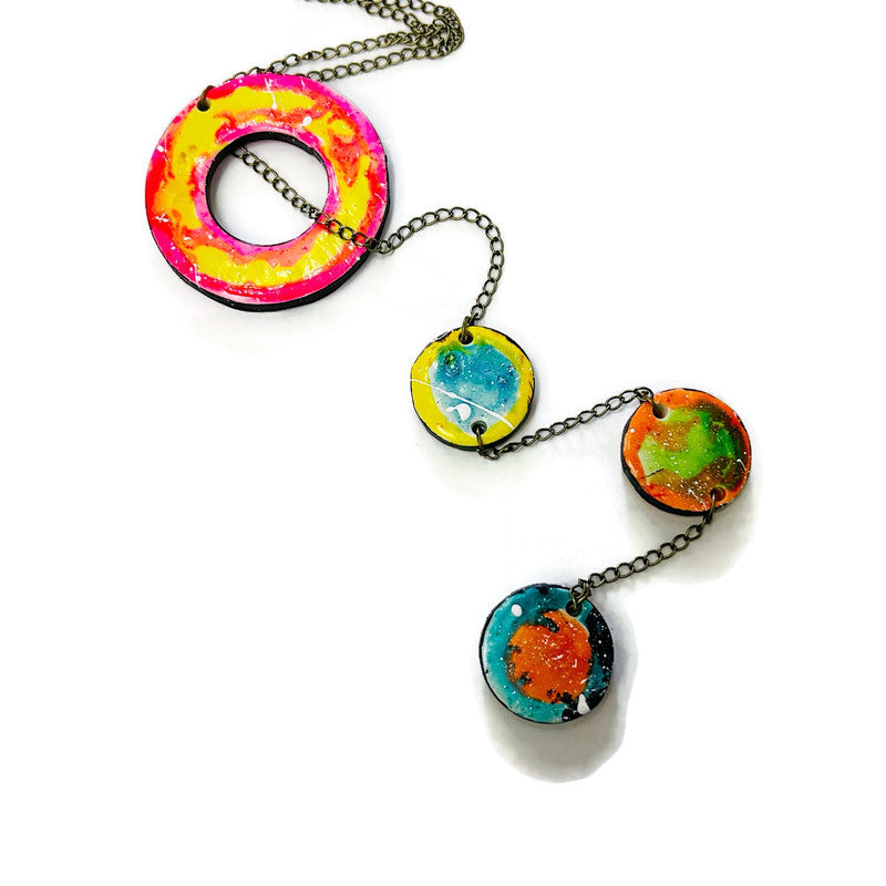 Paint Splash Jewelry Set- Lariat & Earrings