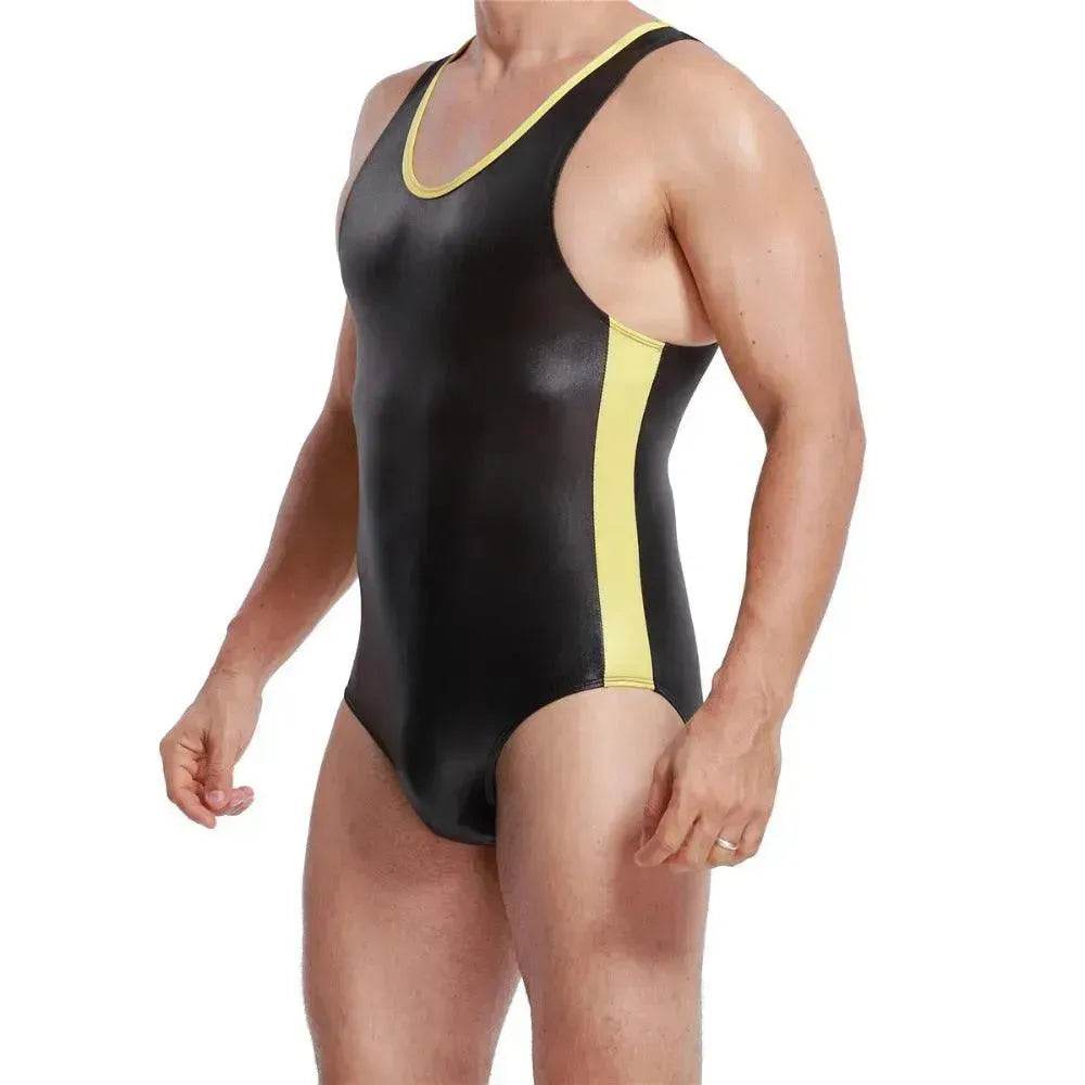 Patent leather one-piece gym suit - Velora