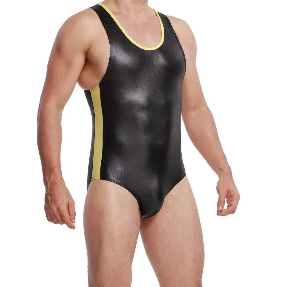 Patent leather one-piece gym suit - Velora
