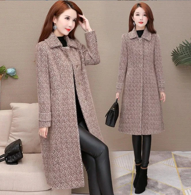 Women's Chic Mid-Length Faux Mink Coat