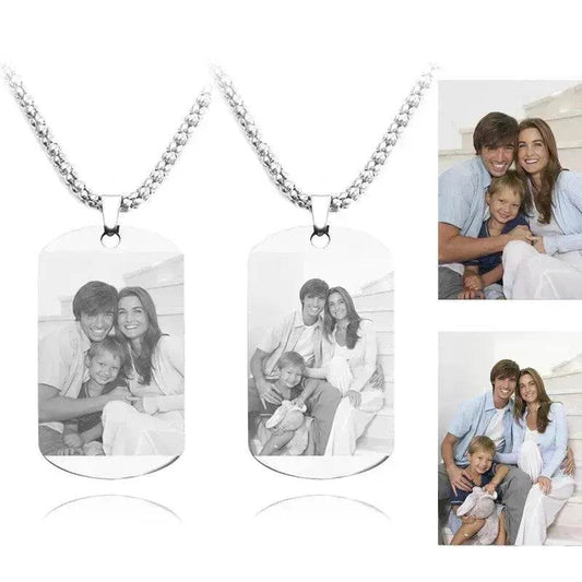 Personalized Nameplate Custom Name Photo Necklace Custom Jewelry Stainless Steel Necklace - Velora