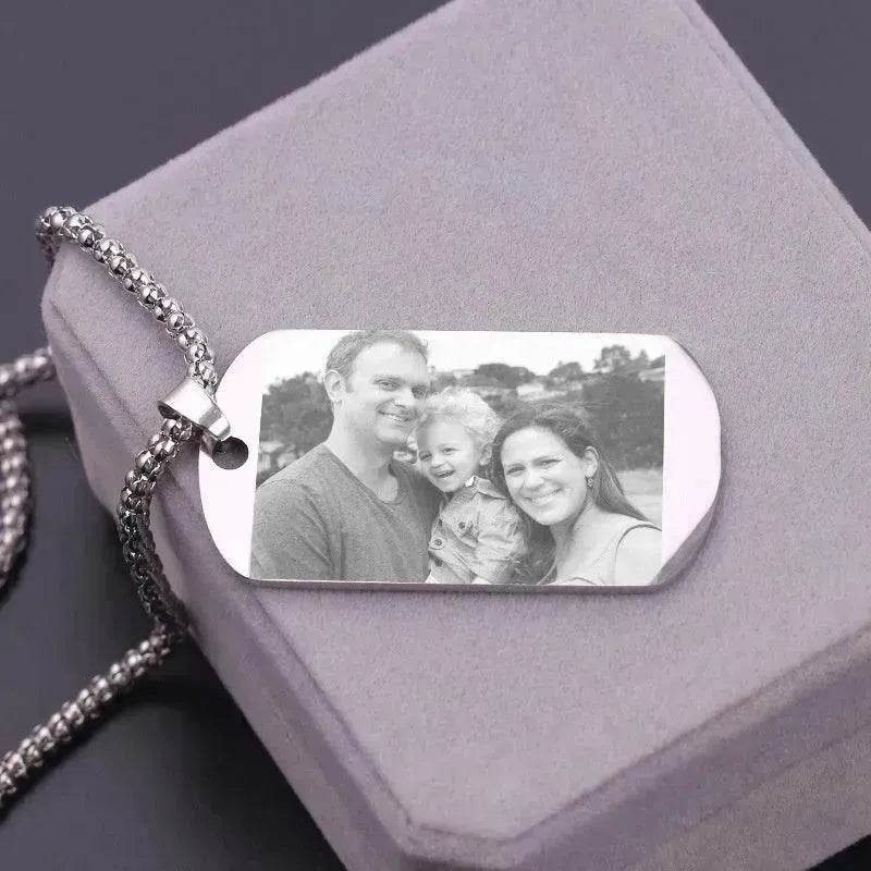 Personalized Nameplate Custom Name Photo Necklace Custom Jewelry Stainless Steel Necklace - Velora