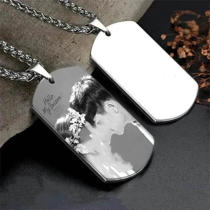 Personalized Nameplate Custom Name Photo Necklace Custom Jewelry Stainless Steel Necklace - Velora