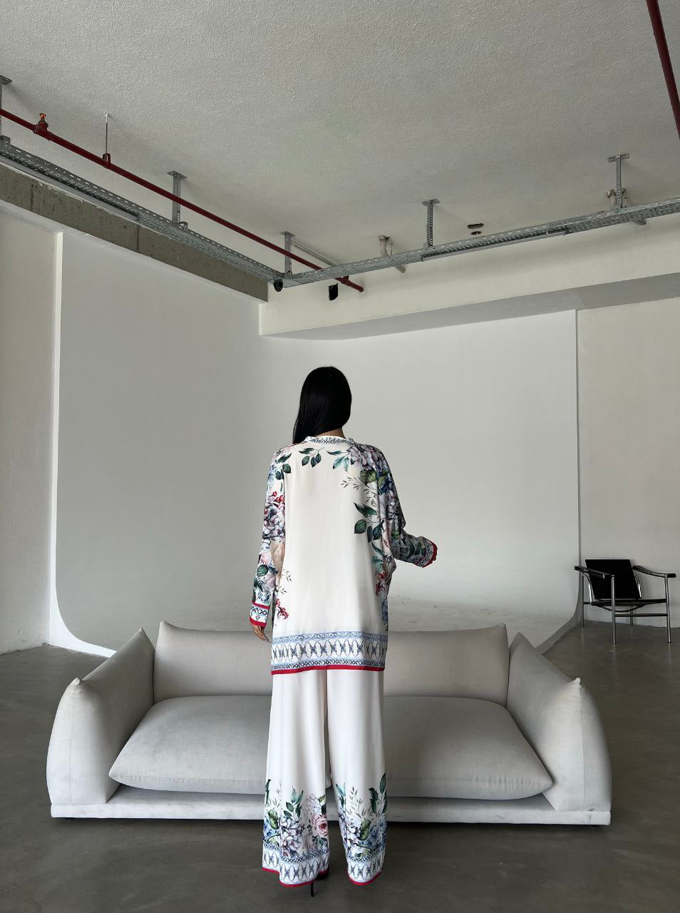 Printed Top with Wide Leg Pants - Velora