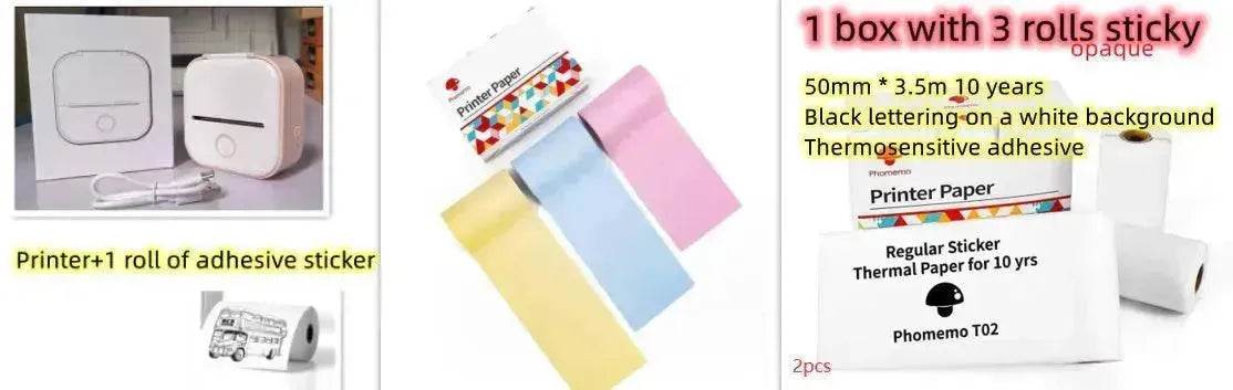 Portable Mini Thermal Label Printer Home Photo Printer Student Wrong Question Printer Bluetooth Mini Label Printer Price Tag - Velora