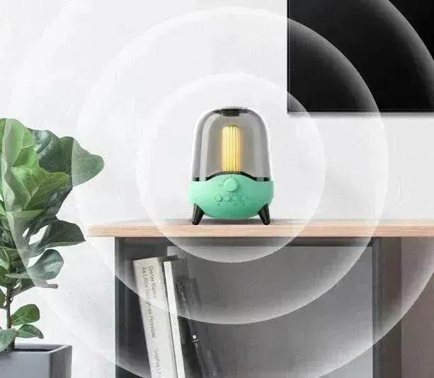 Portable Wireless Bluetooth 5.0 Speaker Flickering Ambient Light Speakers Table Lamp Stereo Sound Indoor Outdoor Night Lights - Velora