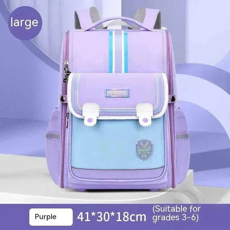 Primary School Student Schoolbag Female Lightweight Burden Alleviation Spine Protection - Velora