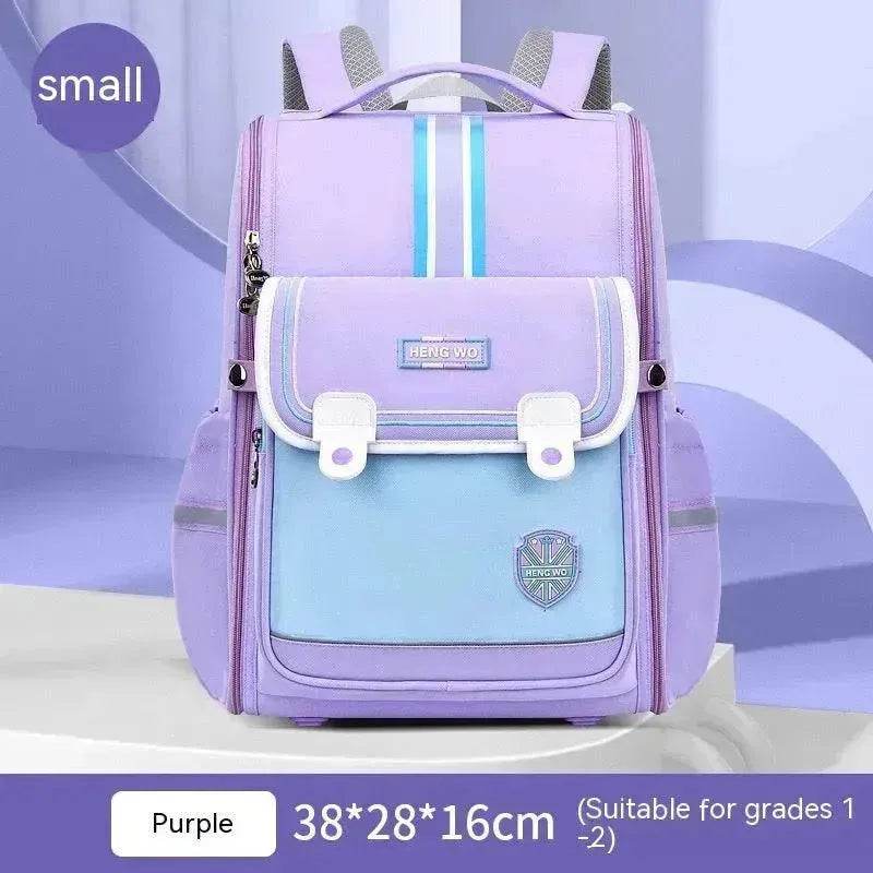 Primary School Student Schoolbag Female Lightweight Burden Alleviation Spine Protection - Velora