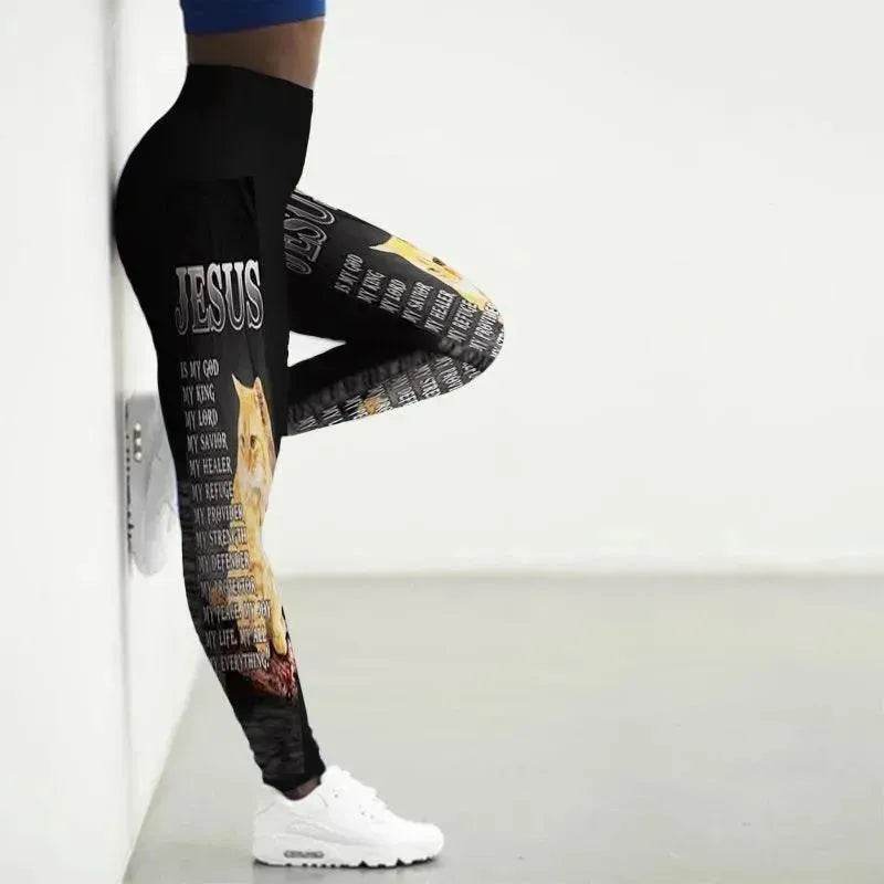 Printed Animal Bodysuit Yoga Pants Gym Wear - Velora