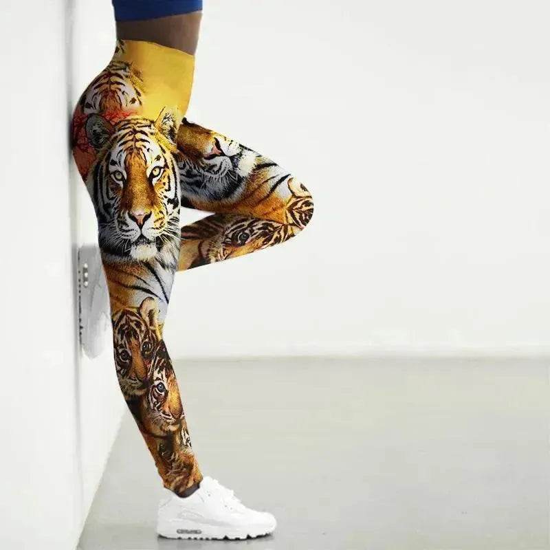 Printed Animal Bodysuit Yoga Pants Gym Wear - Velora