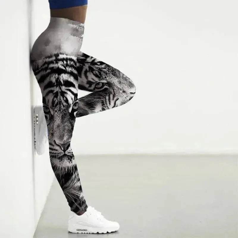 Printed Animal Bodysuit Yoga Pants Gym Wear - Velora