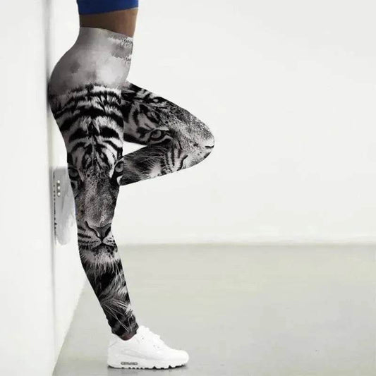 Printed Animal Bodysuit Yoga Pants Gym Wear - Velora