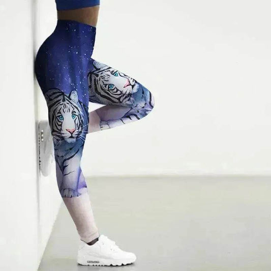 Printed Animal Bodysuit Yoga Pants Gym Wear - Velora