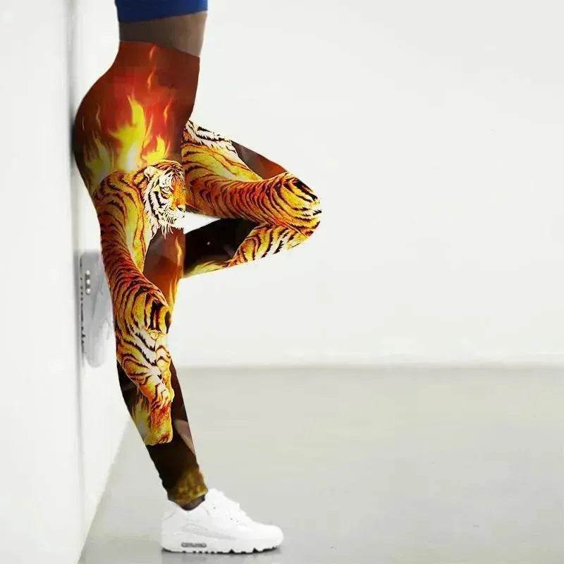 Printed Animal Bodysuit Yoga Pants Gym Wear - Velora