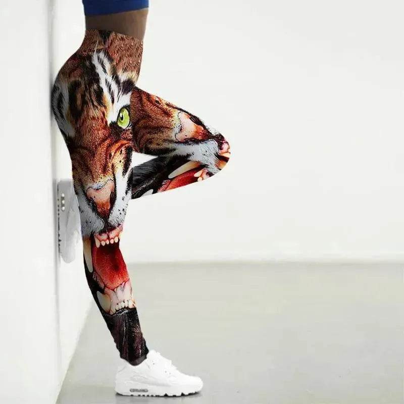 Printed Animal Bodysuit Yoga Pants Gym Wear - Velora