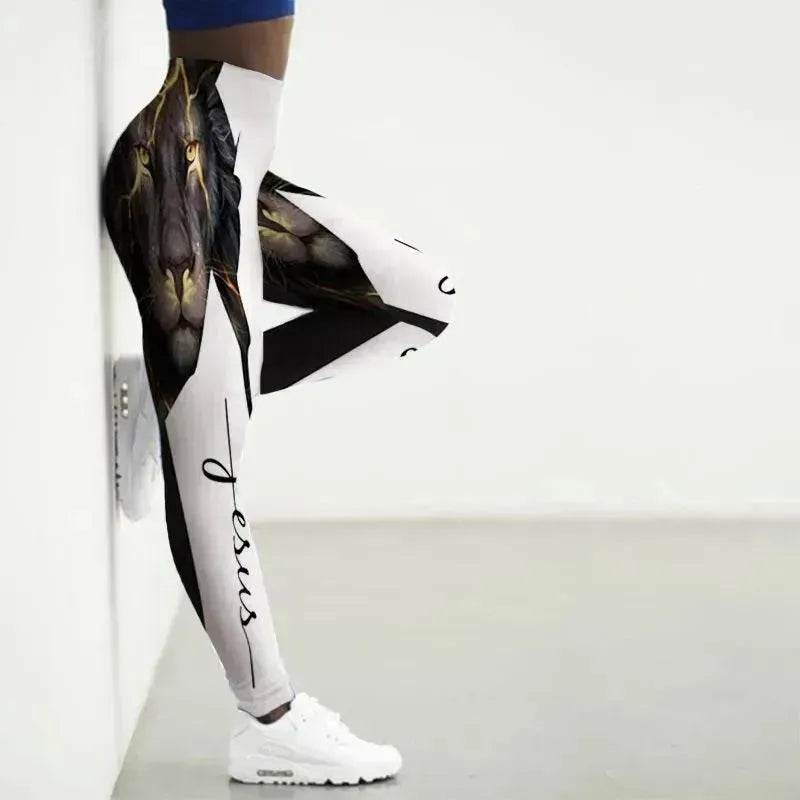 Printed Animal Bodysuit Yoga Pants Gym Wear - Velora