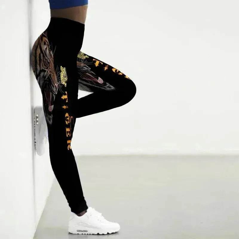 Printed Animal Bodysuit Yoga Pants Gym Wear - Velora