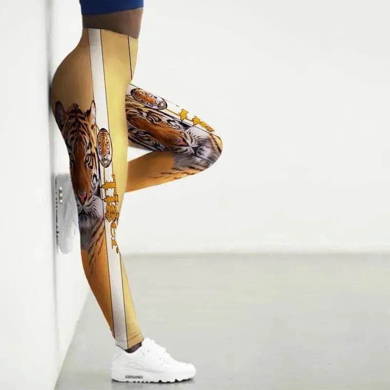 Printed Animal Bodysuit Yoga Pants Gym Wear - Velora