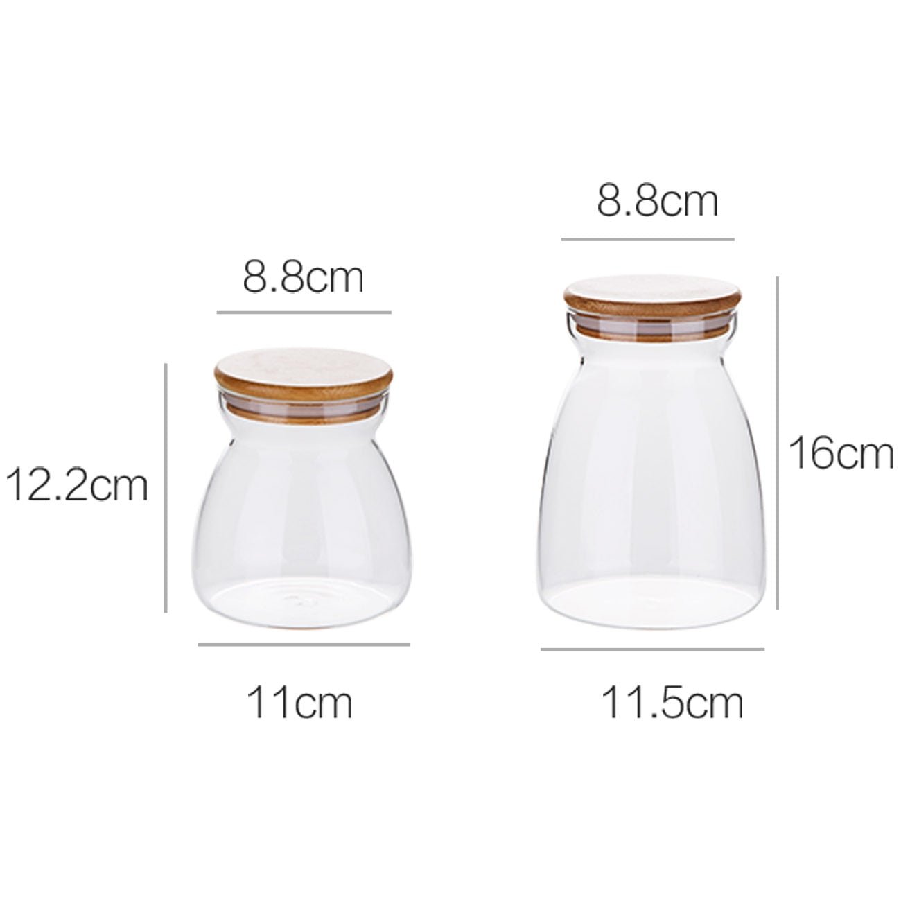 Conical Glass Storage Containers - Velora Luxury Fashion