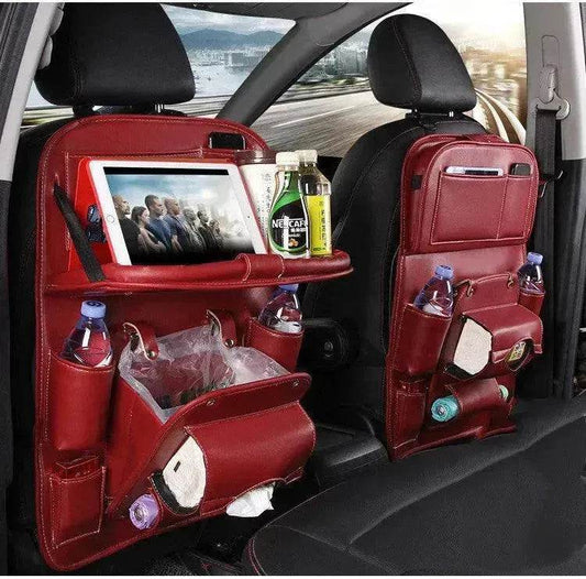 PU Leather Car Storage Bag Multifunction Seat Back Tray Hanging Bag Waterproof Car Seat Organizer Automotive Interior Accessories EX-STOCK Canada