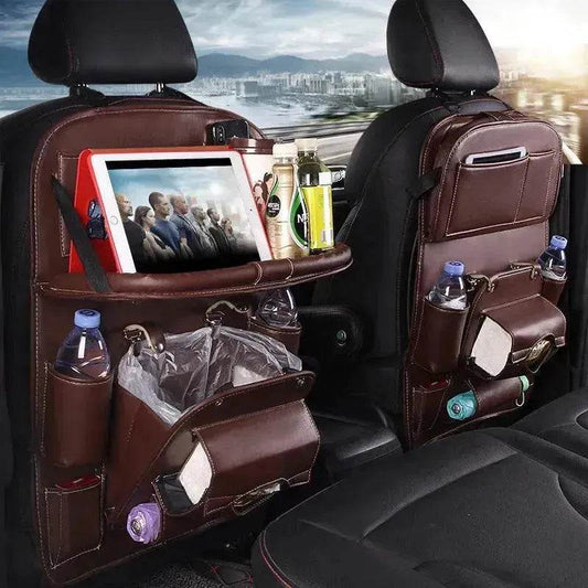PU Leather Car Storage Bag Multifunction Seat Back Tray Hanging Bag Waterproof Car Seat Organizer Automotive Interior Accessories EX-STOCK Canada