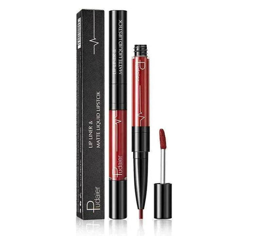 Pudaier Matte Lip Gloss Lip Liner 2 in1 Maquiagem Profissional Completa Agate Red Lip Tint Plumper Tattoo Makeup liquid Lipstick EX-STOCK Canada