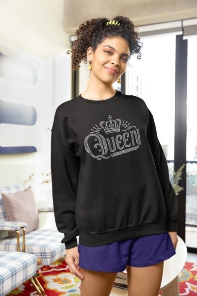 Queen Rhinestone Crown Shirt – Bling Queen Sparkle Tee | Blingdazzel