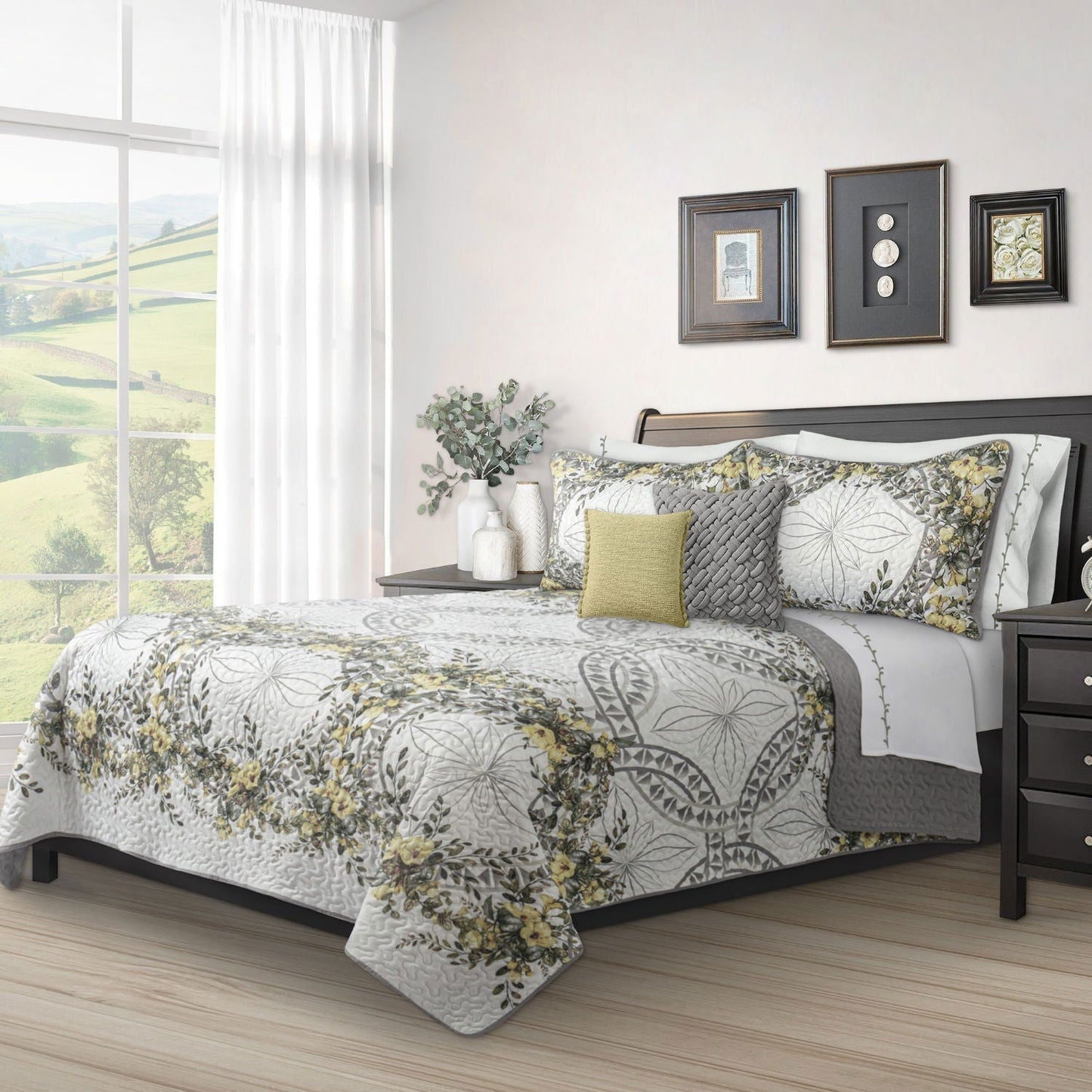 Quilt Bedding Set Woven 3 Piece Set King Forever Yellow - Velora Luxury Fashion