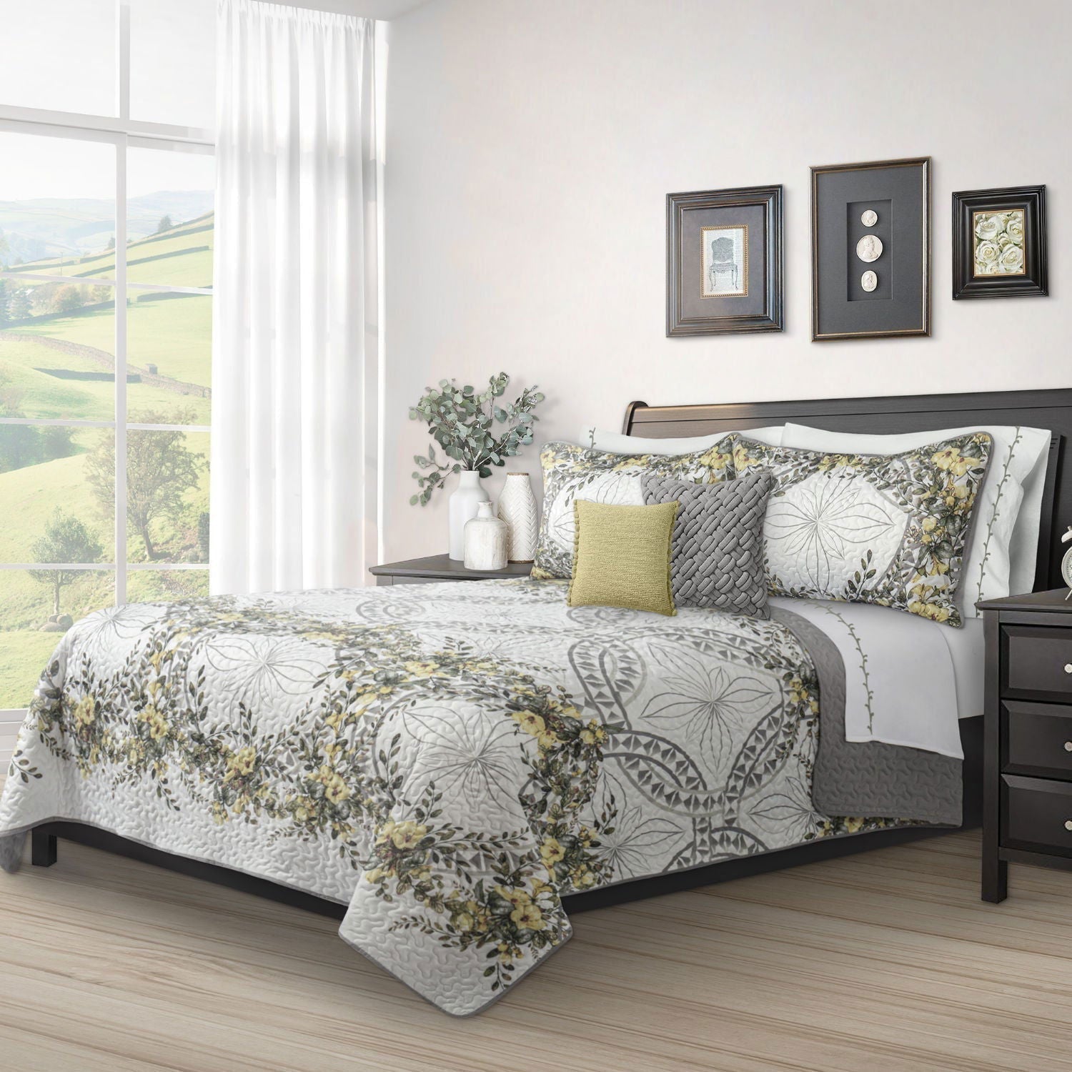 Quilt Bedding Set Woven 3 Piece Set King Forever Yellow - Velora Luxury Fashion