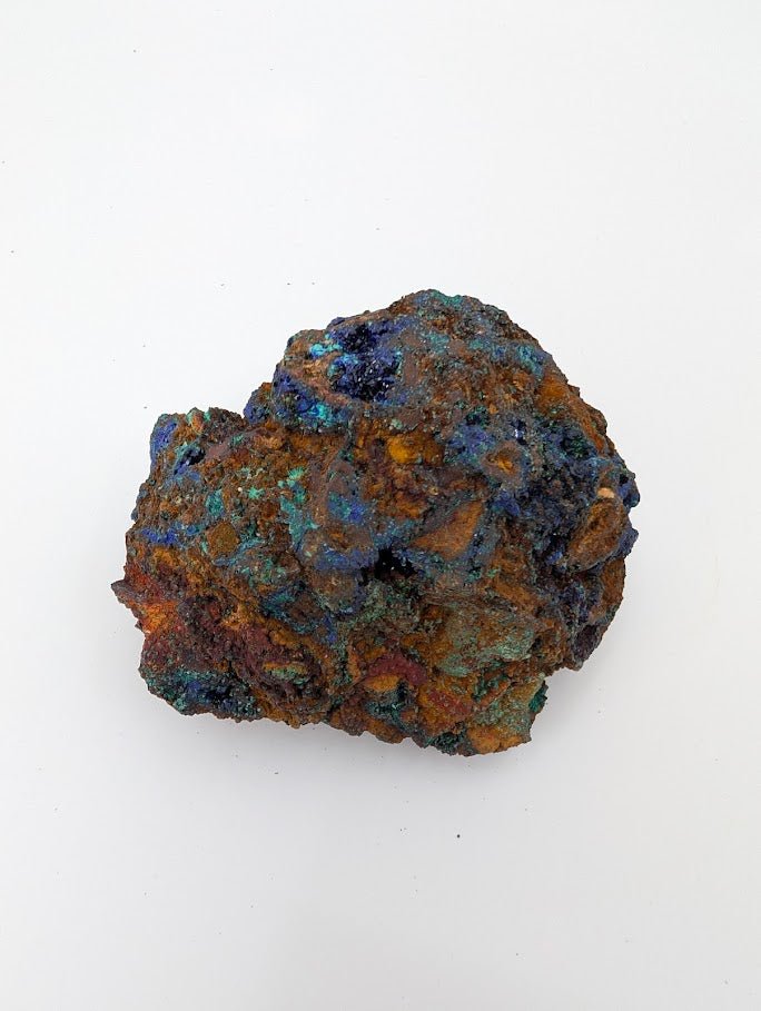 Rare Azurite Geode with Malachite Spheres - 4 x 3 x 2.5in., Anhui Province
