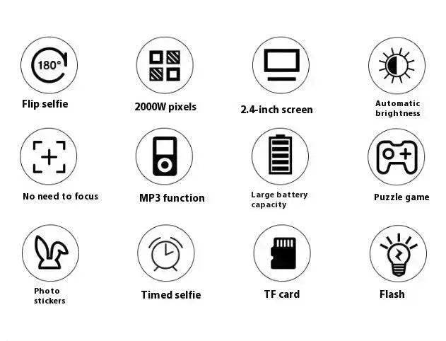 Retro Photography Video Filter HD Digital Mini Flip Children's Camera Toy - Velora