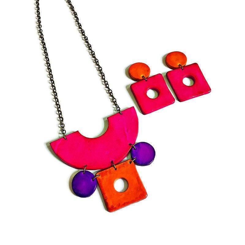 Bold Chunky Jewelry Set with Statement Necklace & Earrings - Velora Luxury Fashion