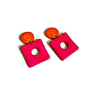 Retro Statement Necklace with Abstract Shapes in Neon Pink Purple Orange - Velora Luxury Fashion
