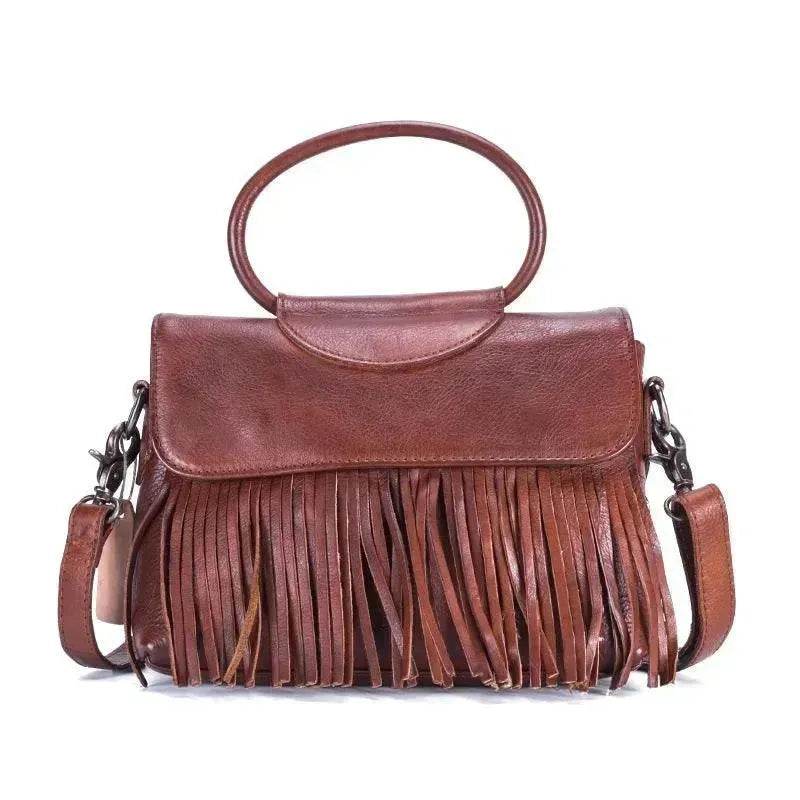 Retro women's messenger Cattle Leather Handbag