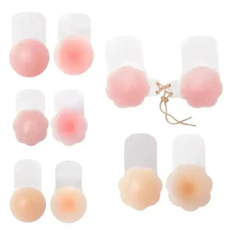 Reusable Self Adhesive Silicone Lift Up Breast Nipple Cover Bra Pad Invisible Breast Petals For Party Dress - Velora