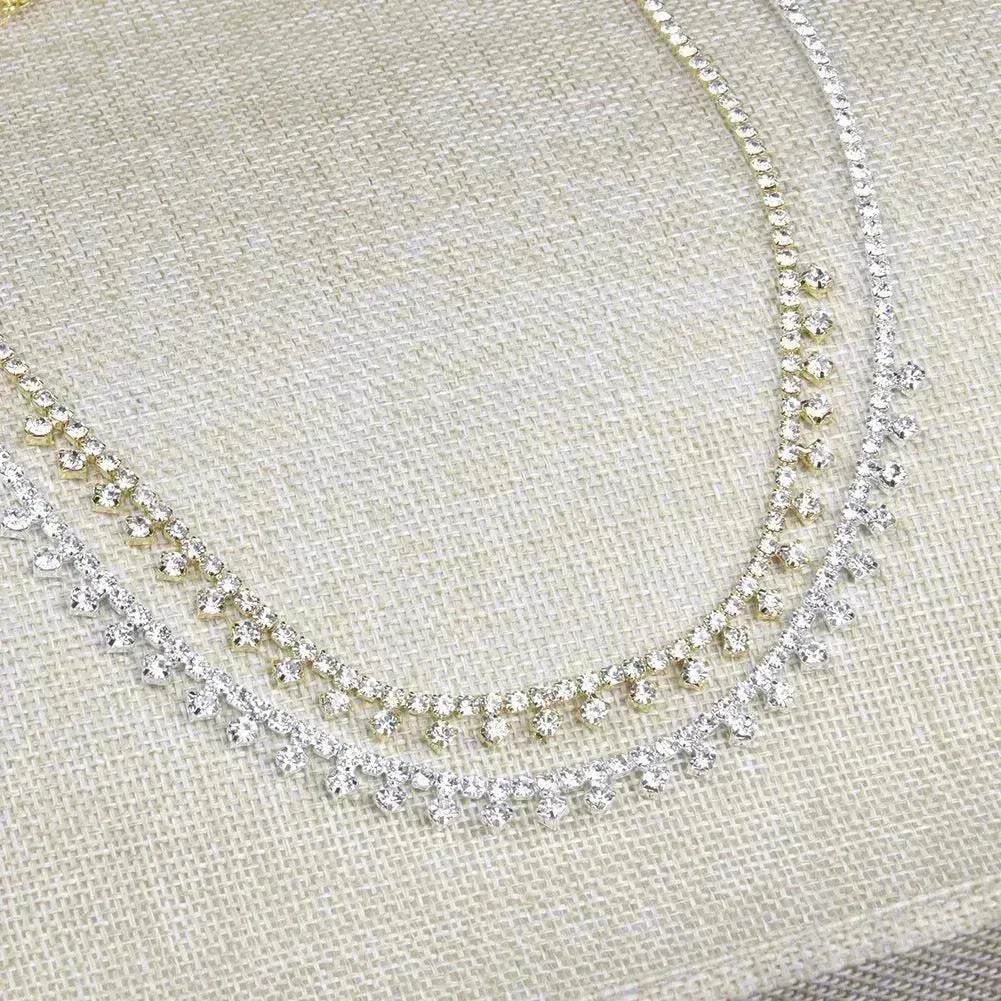Rhinestone Claw Simple Fashion Item Choker Temperament Clavicle Chain Necklace for Women Bridal Wedding Necklace - Velora