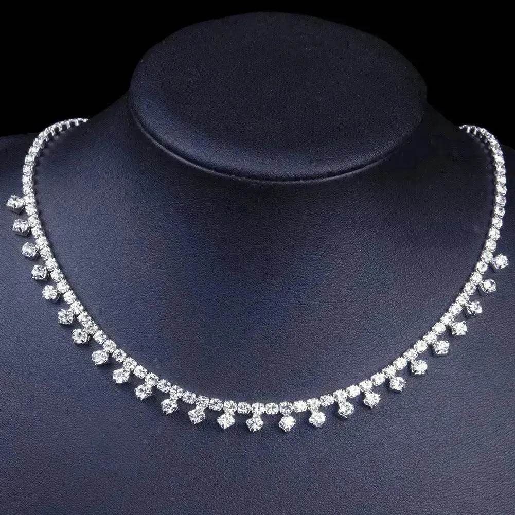 Rhinestone Claw Simple Fashion Item Choker Temperament Clavicle Chain Necklace for Women Bridal Wedding Necklace - Velora