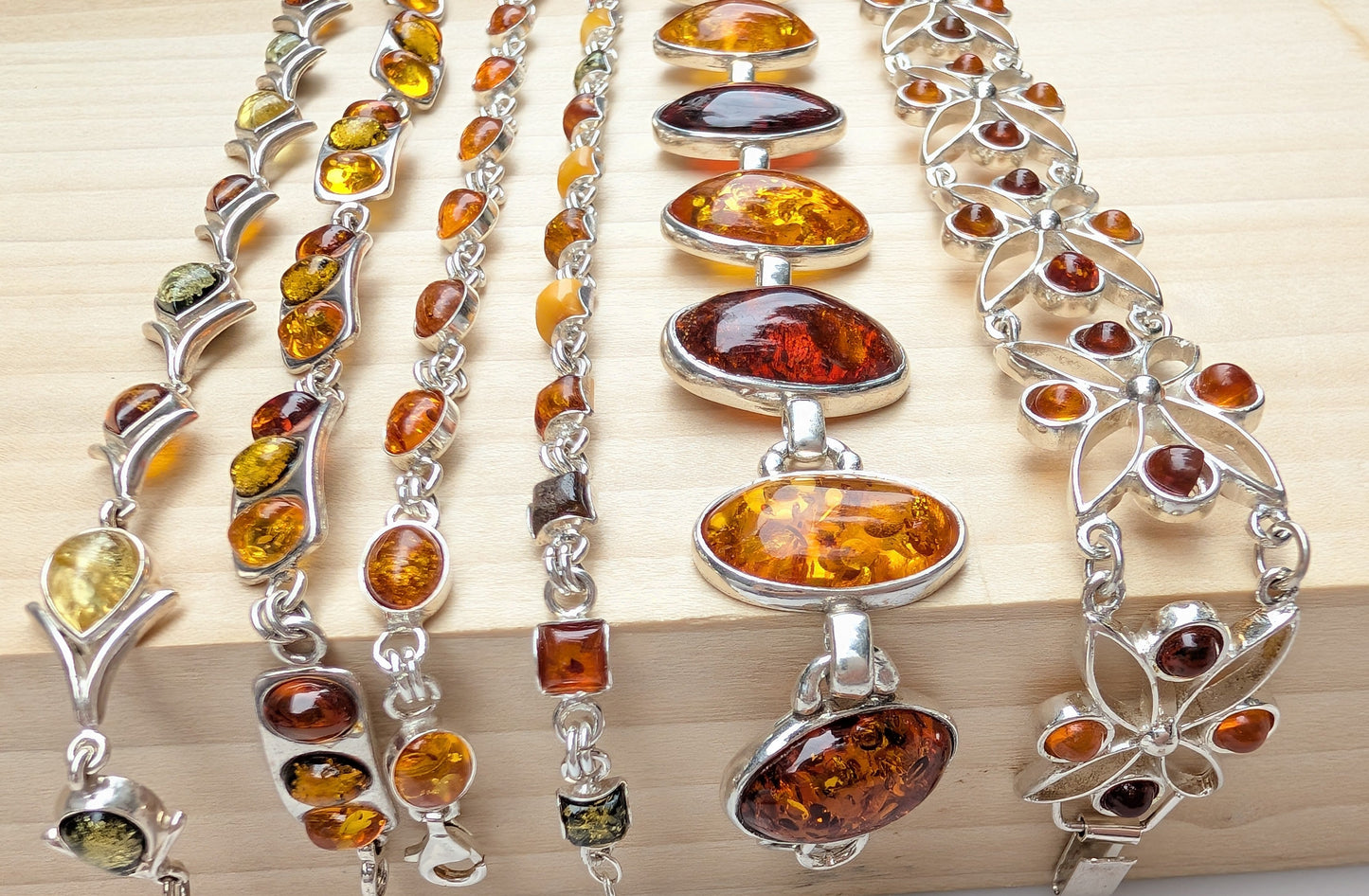 Helios Arc Bracelet | Sterling Silver Baltic Amber Bracelet | Tears of the Sun