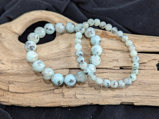 Kiwi Jasper Bracelet — 6mm, 8mm & 10mm Round Beads