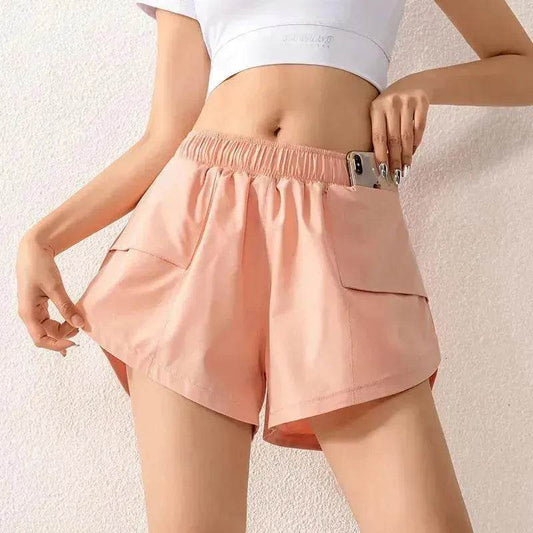 Running Quick-drying Gym Clothes Anti-failure Pocket Yoga Pants Outer Wear Training Sports Shorts Women Summer - Velora