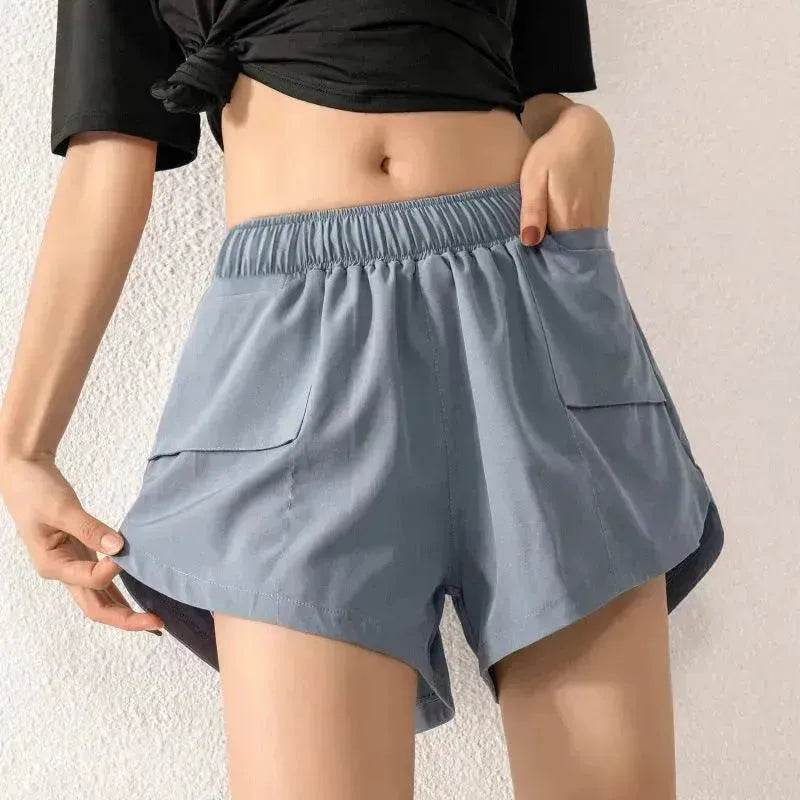 Running Quick-drying Gym Clothes Anti-failure Pocket Yoga Pants Outer Wear Training Sports Shorts Women Summer - Velora