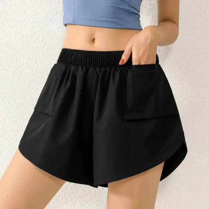 Running Quick-drying Gym Clothes Anti-failure Pocket Yoga Pants Outer Wear Training Sports Shorts Women Summer - Velora