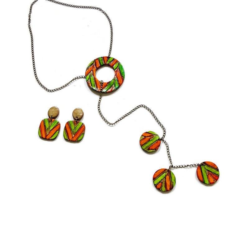 Rustic Lariat Necklace with Matching Earrings - Velora Luxury Fashion