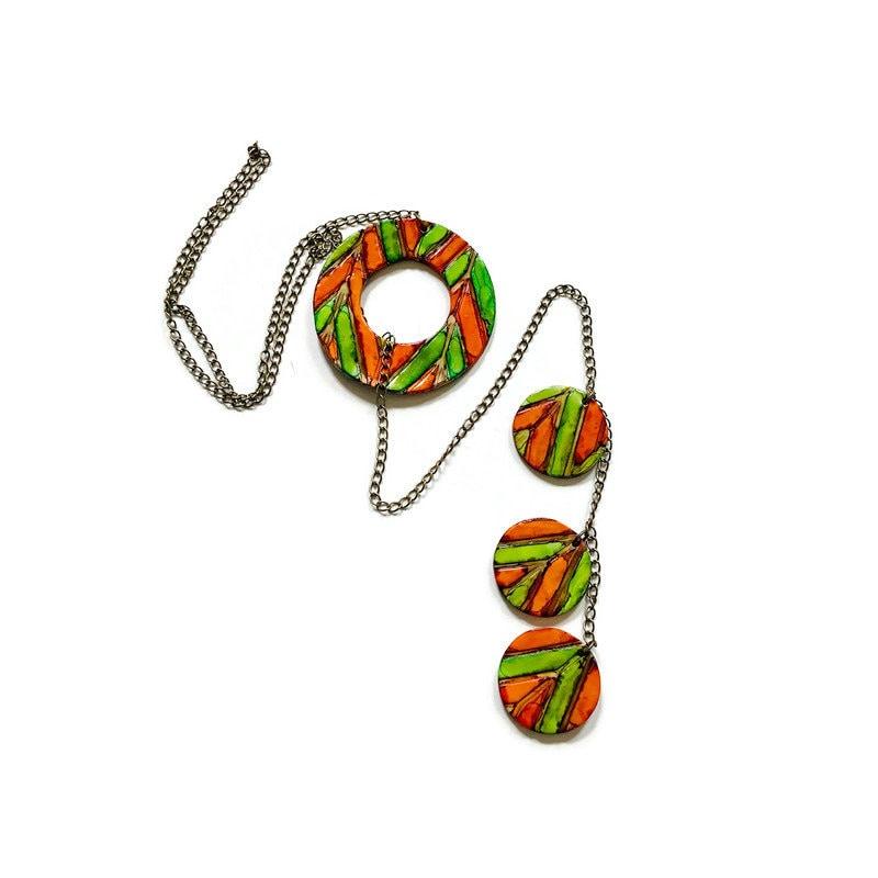 Rustic Lariat Necklace with Matching Earrings - Velora Luxury Fashion
