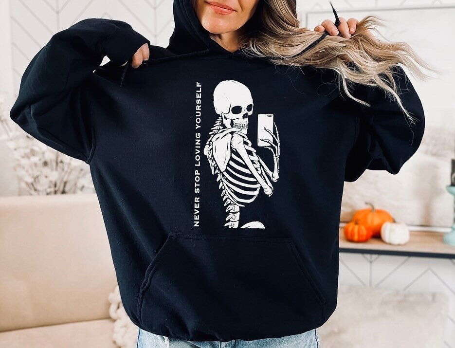 RusticGirls.Trilogy Skeleton Love Hoodie for Women - Velora Luxury Fashion