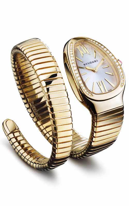 Bulgari Serpenti Single-Twirl Yellow Gold and Diamonds Ladies Watch (101924) - Velora