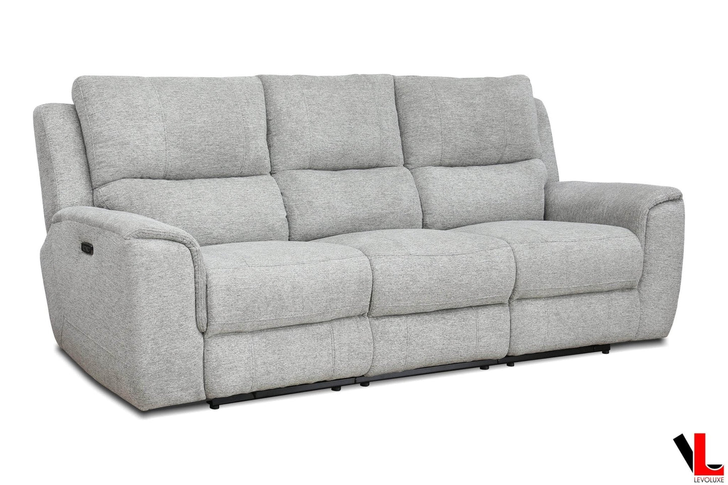 Sentinel 87.8" Power Reclining Sofa with Power Headrest in Tweed Ash Fabric - Velora Luxury Fashion