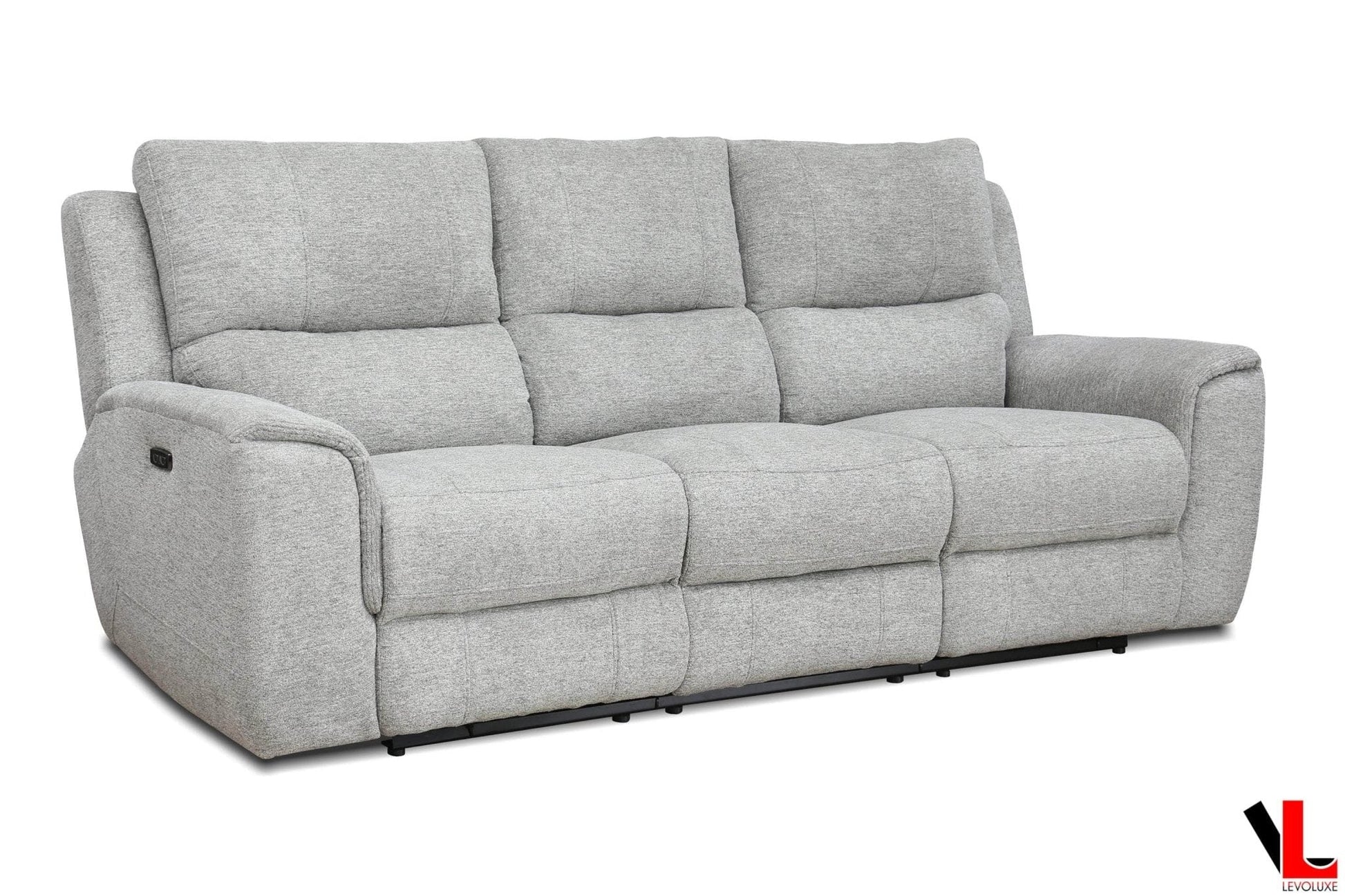 Sentinel 87.8" Power Reclining Sofa with Power Headrest in Tweed Ash Fabric - Velora Luxury Fashion