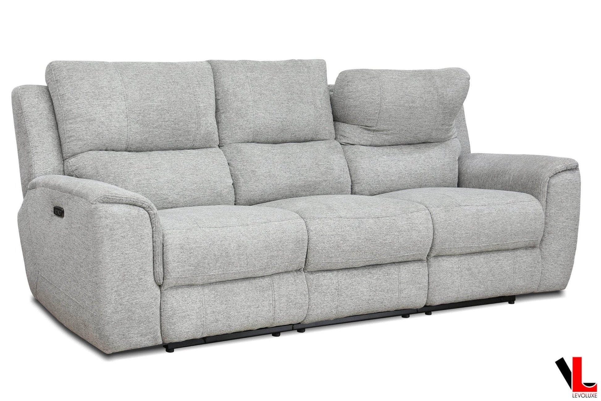 Sentinel 87.8" Power Reclining Sofa with Power Headrest in Tweed Ash Fabric - Velora Luxury Fashion